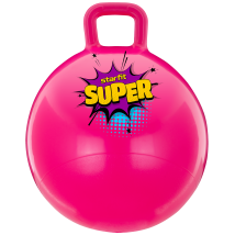 Мяч-попрыгун GB-0401, SUPER, 45 см, 500 гр, с ручкой, розовый, антивзрыв
